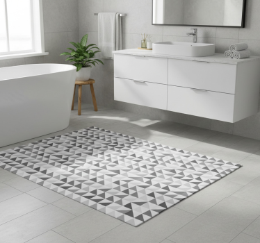 Geometric triangles bathroom mat - TenStickers