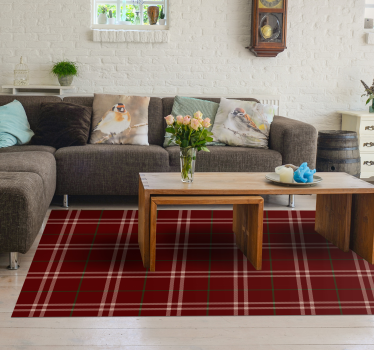 GINGHAM TILE AREA RUG mosaic vinyl flooring - TenStickers