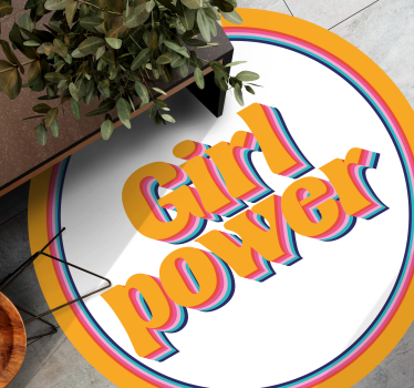 Girl power quote with flowers bespoke rugs - TenStickers