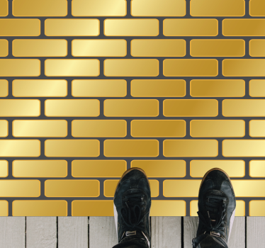 Gold brick wall illustration contemporary rugs - TenStickers