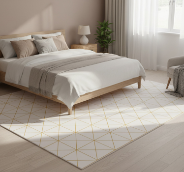 Gold geometric bedroom carpet - TenStickers