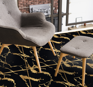 Golden flecks effect marble rug - TenStickers