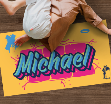 Graffiti custom name kids rug - TenStickers