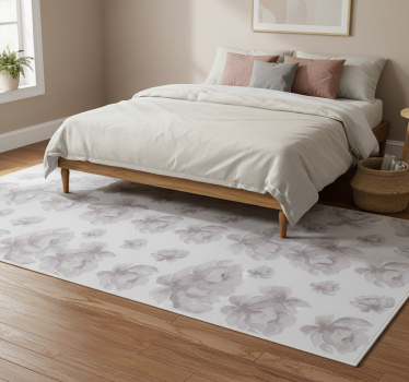 Gray 80's floral pattern bedroom carpet - TenStickers