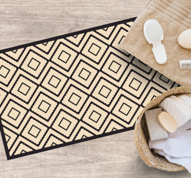 Gray and beige geometric pattern vinyl rug - TenStickers