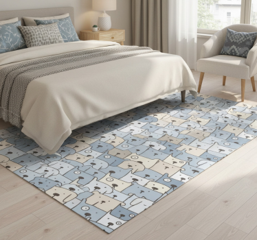 Gray drawn dogs bedroom carpet - TenStickers