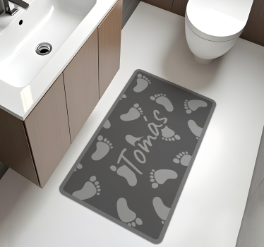 Gray footsteps design custom floor mat - TenStickers