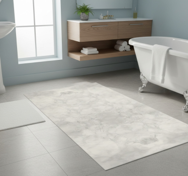 Gray marble textured bathroom mat - TenStickers