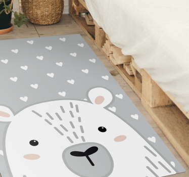 Gray nordic bear baby mat - TenStickers