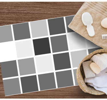 GRAY TONE GRID bathroom mat - TenStickers