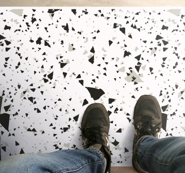 Gray, white and black terrazzo texture rug - TenStickers