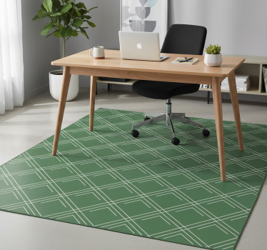 Green elegant squares office carpet - TenStickers