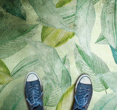 Green leaves tropical mixed pattern flower rug - TenStickers
