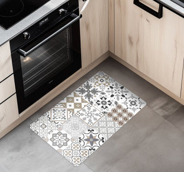 Grey mosaic kitchen mat - TenStickers