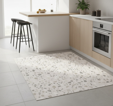 Grey terrazzo kitchen vinyl mat - TenStickers
