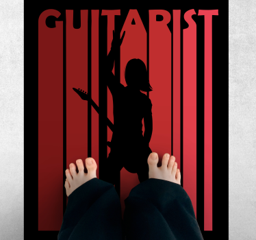 Guitarist Silhouette texture rug - TenStickers