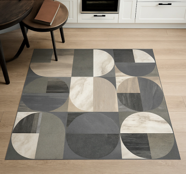 Half-circle pattern marble rug - TenStickers