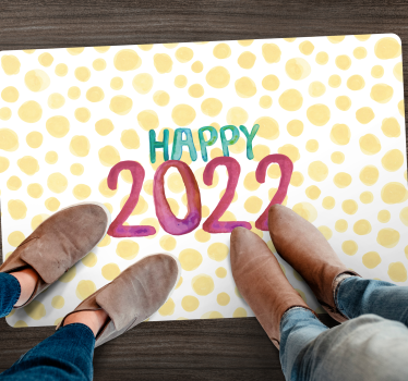 Custom Happy New Year quote rug - TenStickers