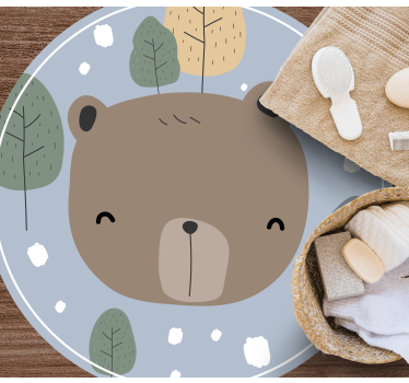 Happy Bear Face kids carpet - TenStickers
