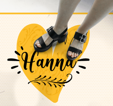 Custom orange heart teenage bedroom rug - TenStickers