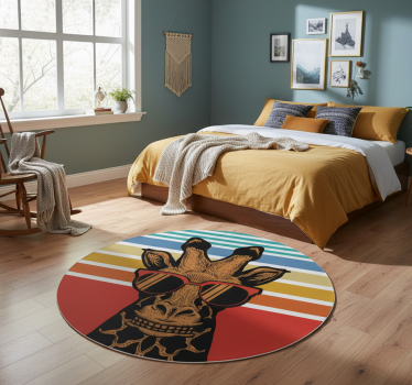 Hipster giraffe bedroom carpet - TenStickers