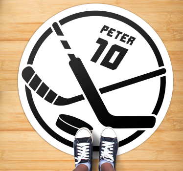 Hockey Emblem Personalized custom floor mat - TenStickers