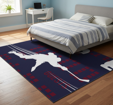 Hockey player bedroom carpet - TenStickers