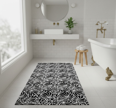 Hojas blancas bathroom mat - TenStickers