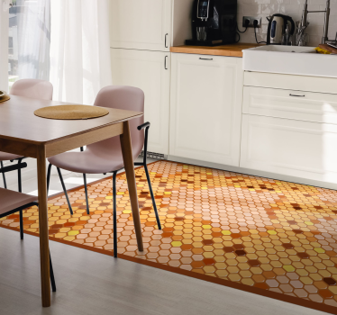 Honeycomb hexagon design kitchen mat - TenStickers
