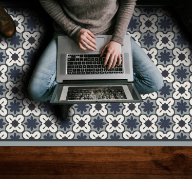 Hydraulic blue Gracia style tile mat - TenStickers