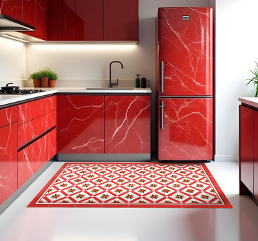 Hydraulic Red kitchen mat - TenStickers