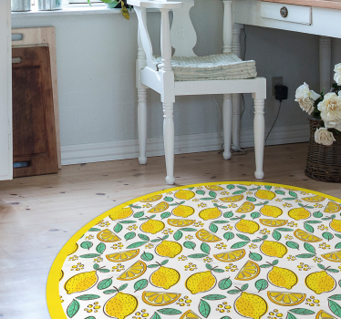 Illustrative lemon pattern kitchen flooring - TenStickers