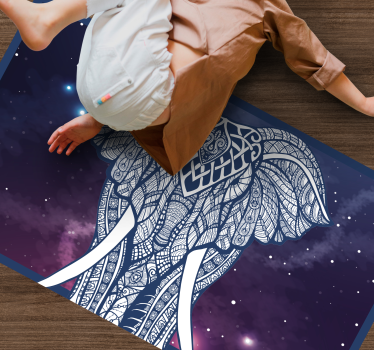 Intricate Elephant Artwork custom floor mat - TenStickers