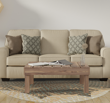 Japandi textured style living room rug - TenStickers