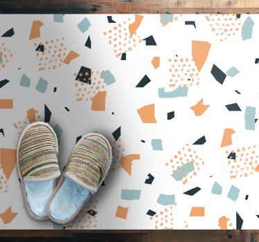 Irregular pastel figures pattern minimalist carpet - TenStickers