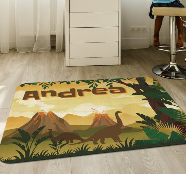 Jurassic Landscape custom floor mat - TenStickers