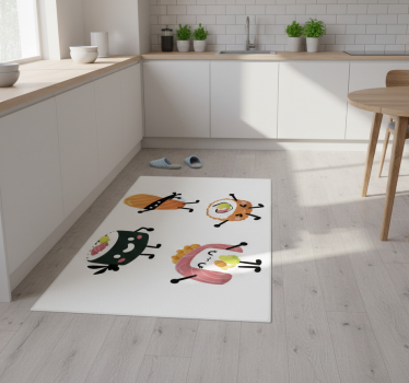 Kawaii sushi kitchen vinyl mat - TenStickers