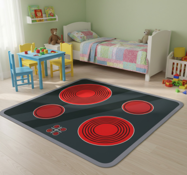 Kids carpet kitchen ceramic cooktop design - TenStickers