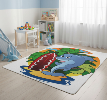 Kids carpet surfing dolphin - TenStickers