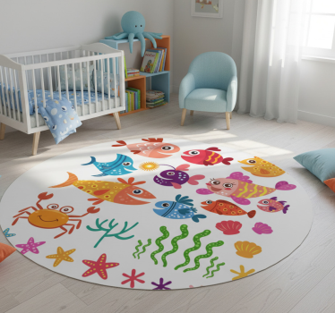 Kids carpet colorful baby fishes design - TenStickers
