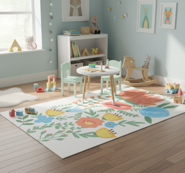 Kids carpet floral adhesive for door - TenStickers