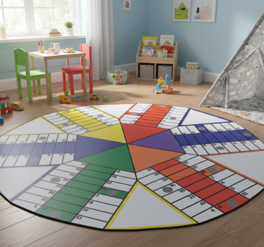 Kids carpet geometric ludo board adhesive - TenStickers
