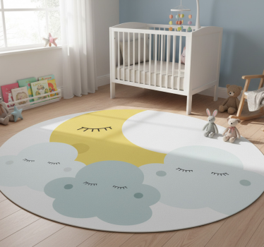 Kids carpet happy moon and cloud dreaming - TenStickers