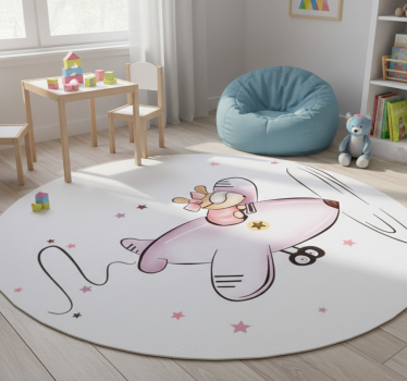 Kids carpet little mouse on an airplane - TenStickers