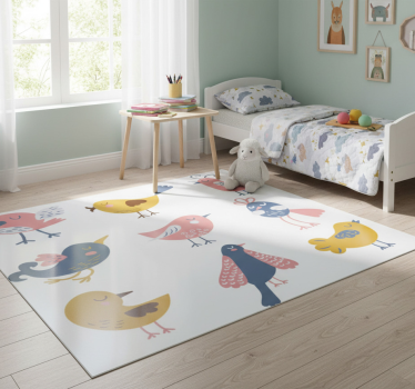 Kids carpet nine bird sticker decal - TenStickers