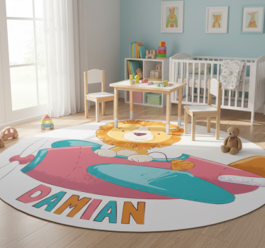 Kids carpet personalized lion - TenStickers