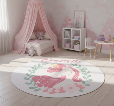 Kids carpet personalized unicorn princess - TenStickers
