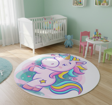 Kids carpet smiling colorful cartoon unicorn - TenStickers