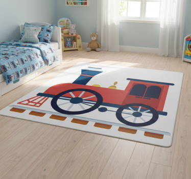 Kids carpet old red train design - TenStickers