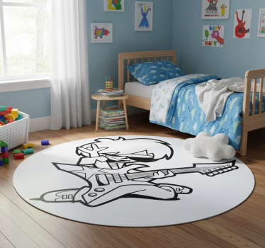 Kids carpet teenager playing guitar - TenStickers